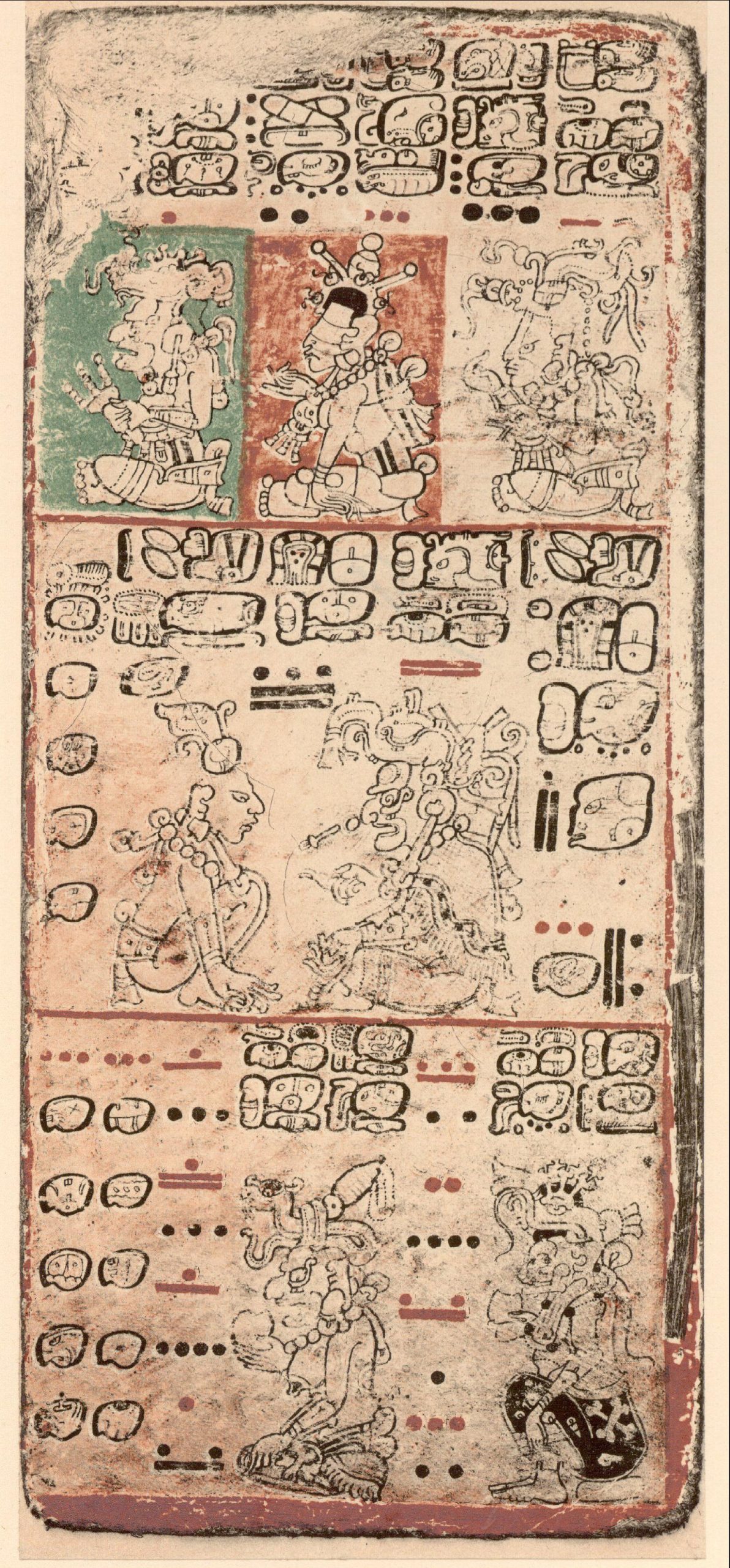 Image of the Dresden codex with Mayan hieroglyphics