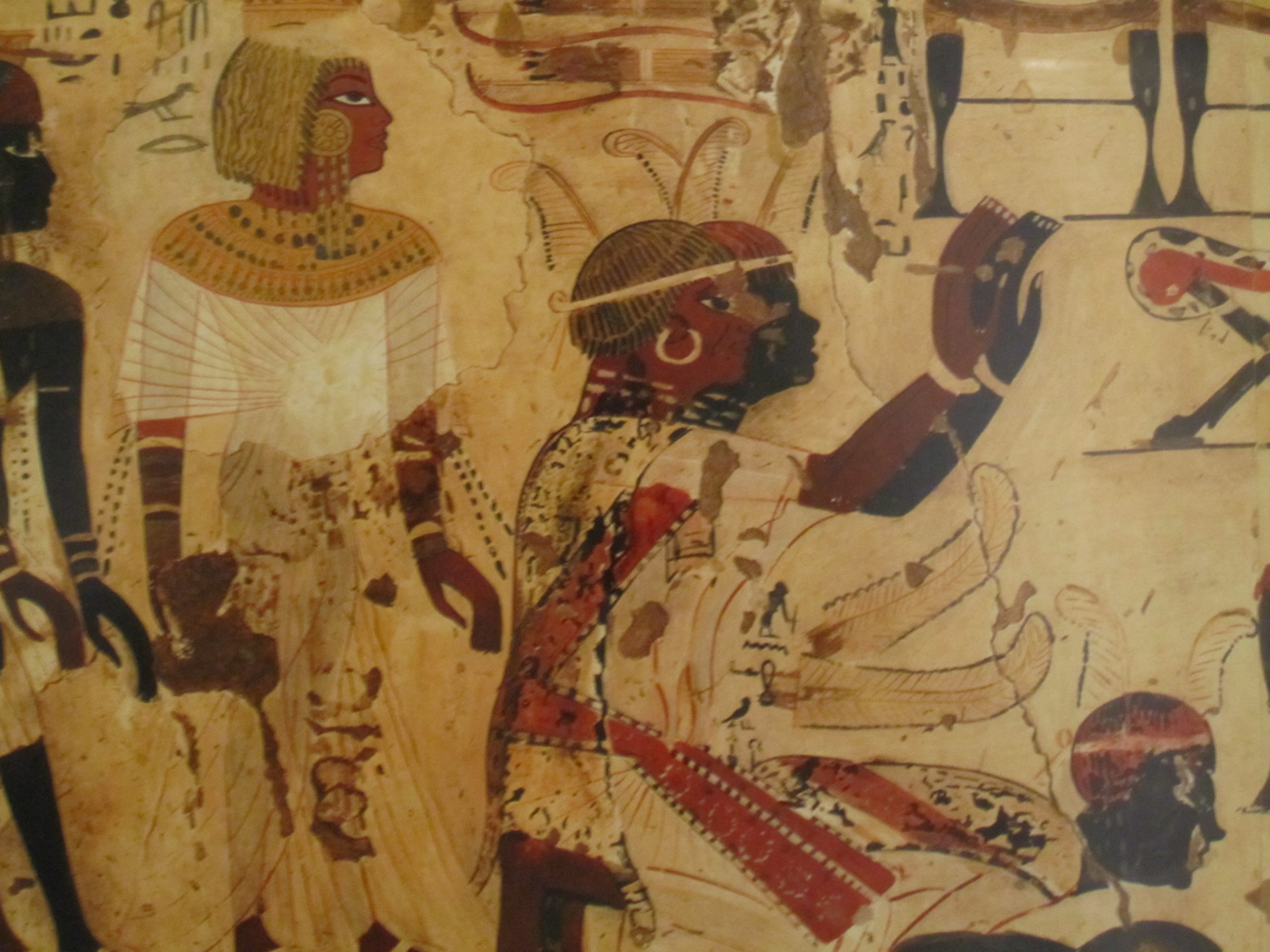 detail from an Egyptian painted frieze showing a Nubian prince