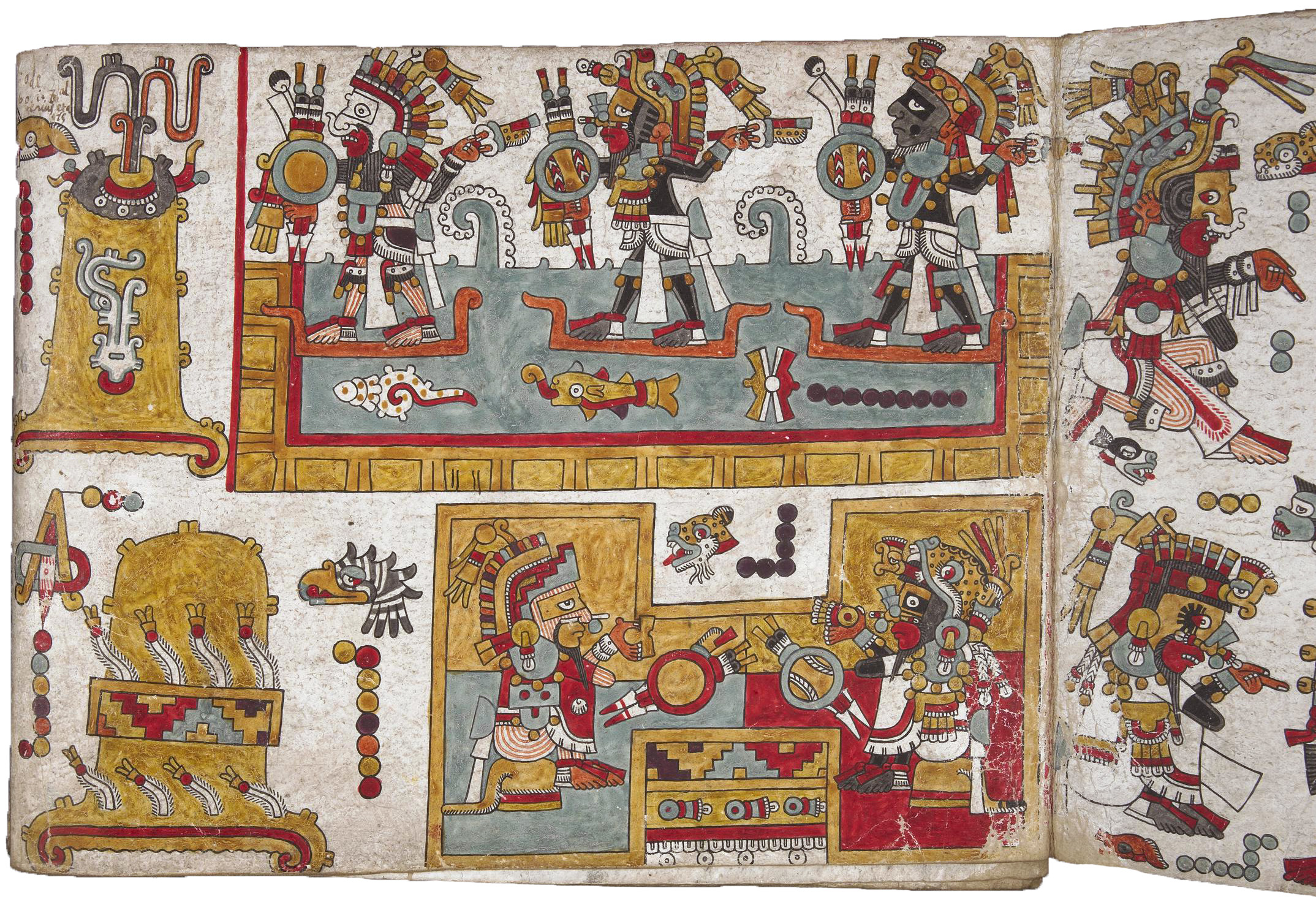 Codex Zouche-Nuttall, 1200–1521, C.E., Mixtec (Ñudzavui), Late Postclassic period, deer skin, 47 leaves, each 19 x 23.5 cm, Mexico (© Trustees of the British Museum)