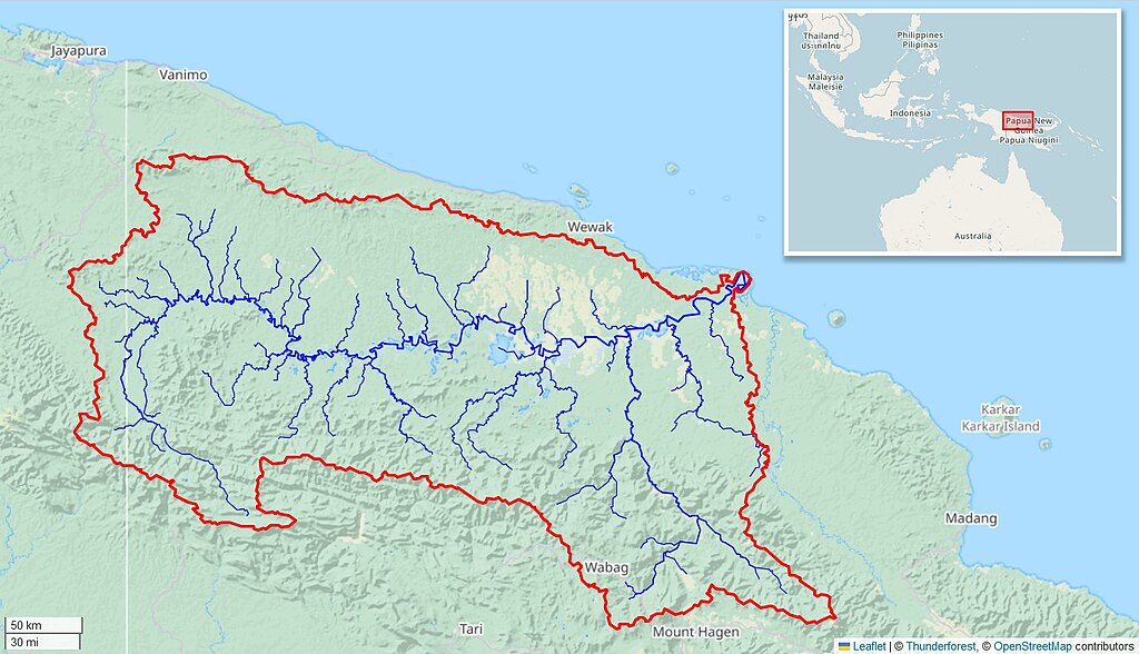 map of eastern Papua New Guinea